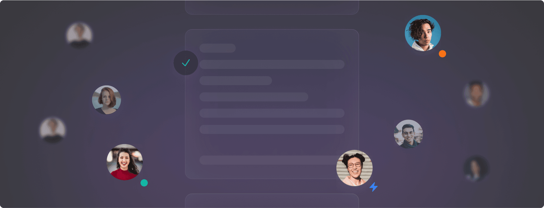 Collaboration interface with user profile images